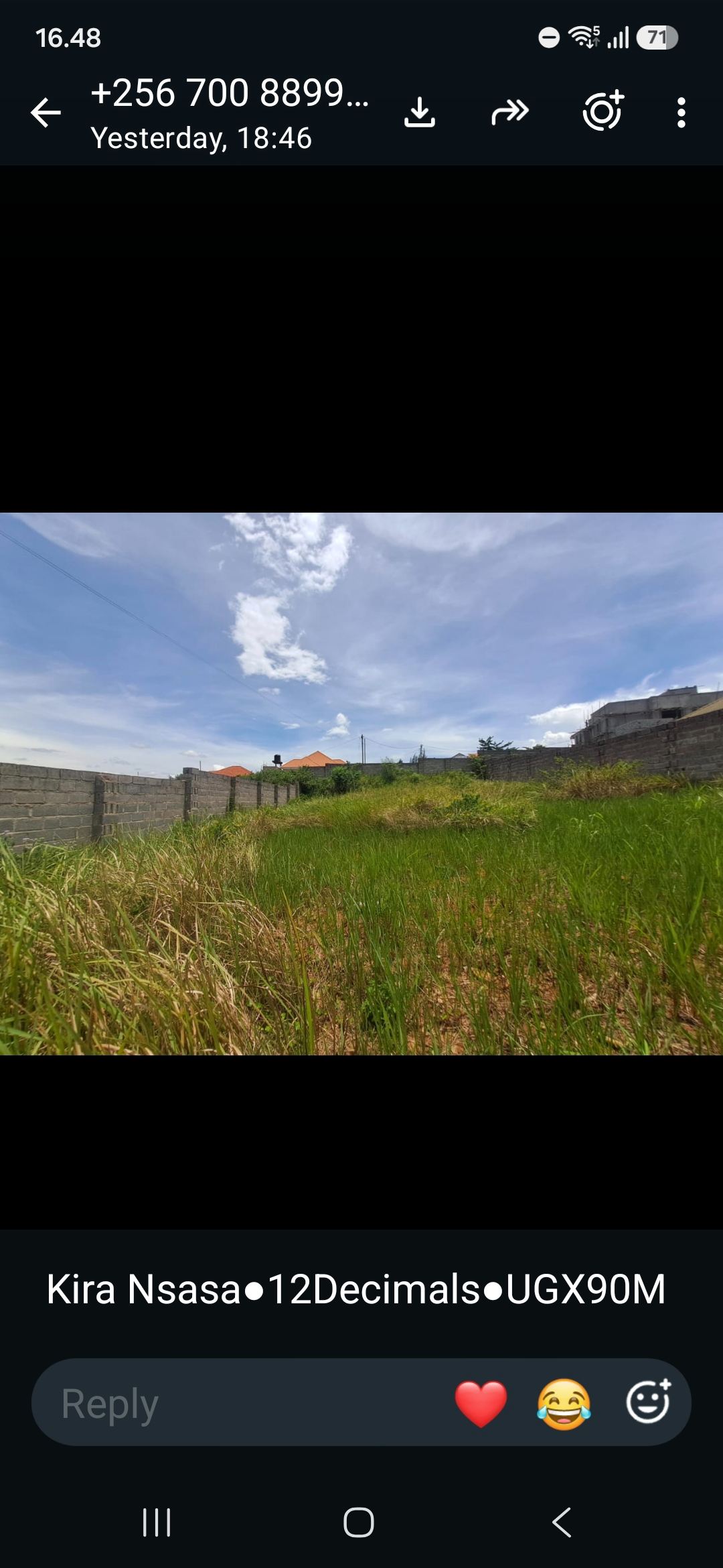 12 Decimals, Walled and Ready to Build – Nsasa, Kira | UGX 90,000,000 — photo 1